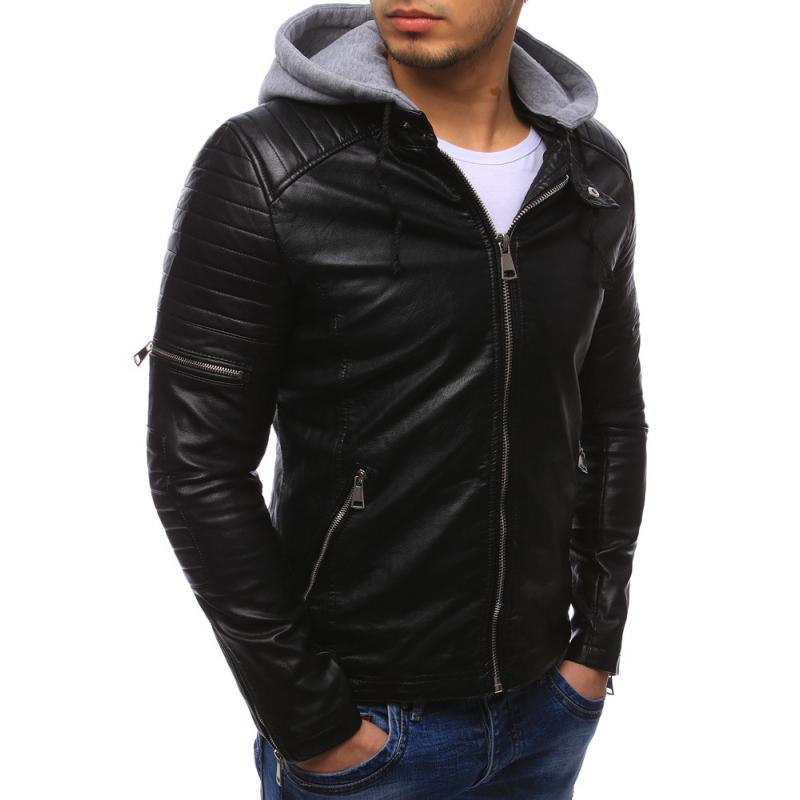 Férfi modern fekete műbőr kabát | manCLOTHES.hu Férfi műbőr kabát | Léna Divat