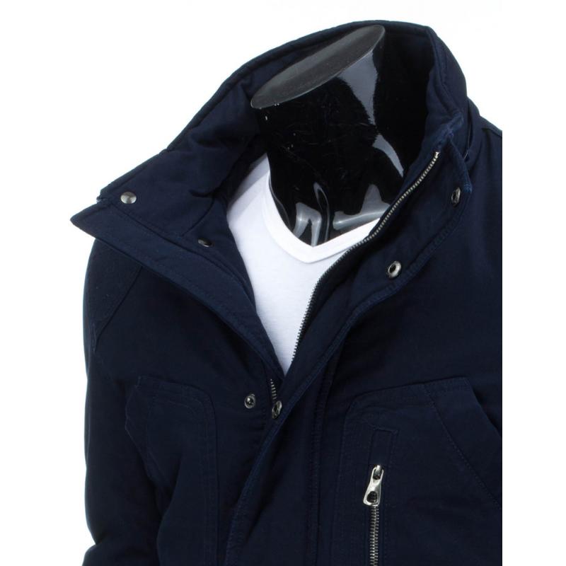 Férfi téli kabát (télikabát) kék levehető kapucni Férfi téli kabát, kék | manCLOTHES.hu